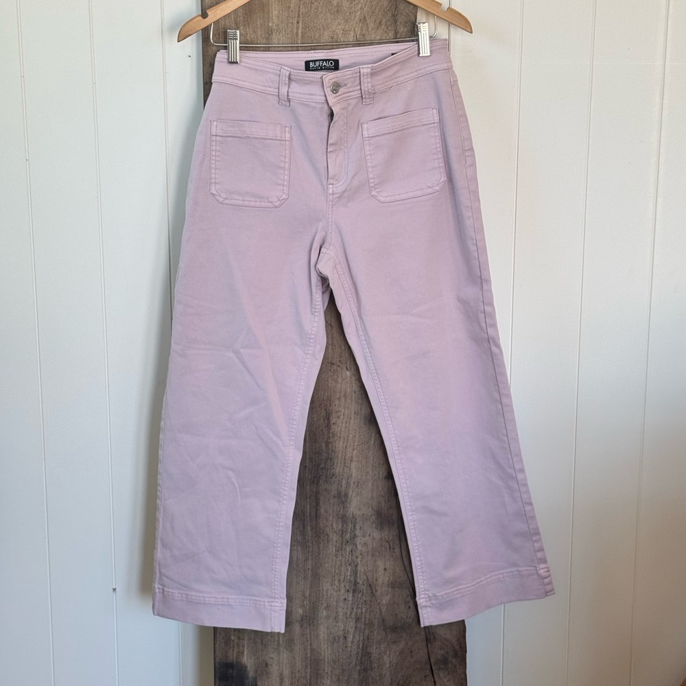 Buffalo David Bitton Lavender Woman’s Wide Leg Crop Pants Sz 10/30